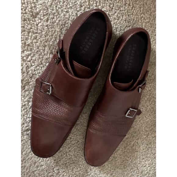 CALIBRATE Men’s Brown Leather Double Monk Strap Dress Shoes 11M – Classic Style - Picture 5 of 11